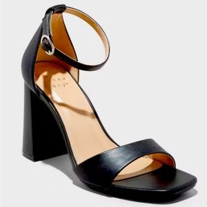 Black Open Toe Heels